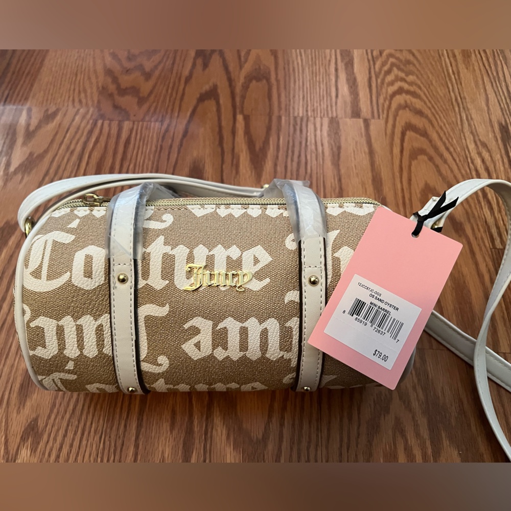 Juicy Couture Beige and Ivory Mini Barrel Bag